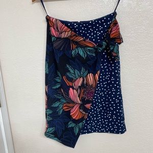 Meave by Anthropologie Floral Tie Skirt